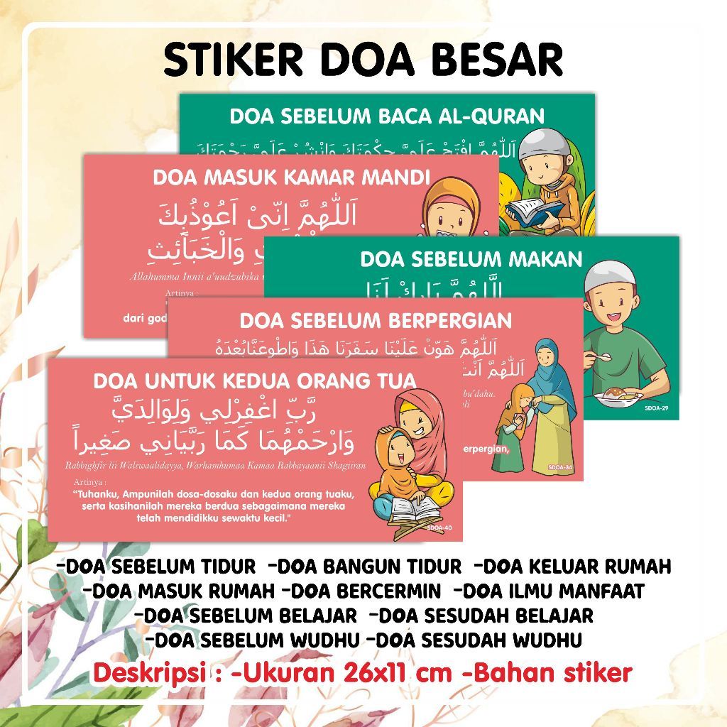Stiker Doa Sehari-hari - Edisi Doa Sehari-hari - Part 2 Doa Sehari Hari