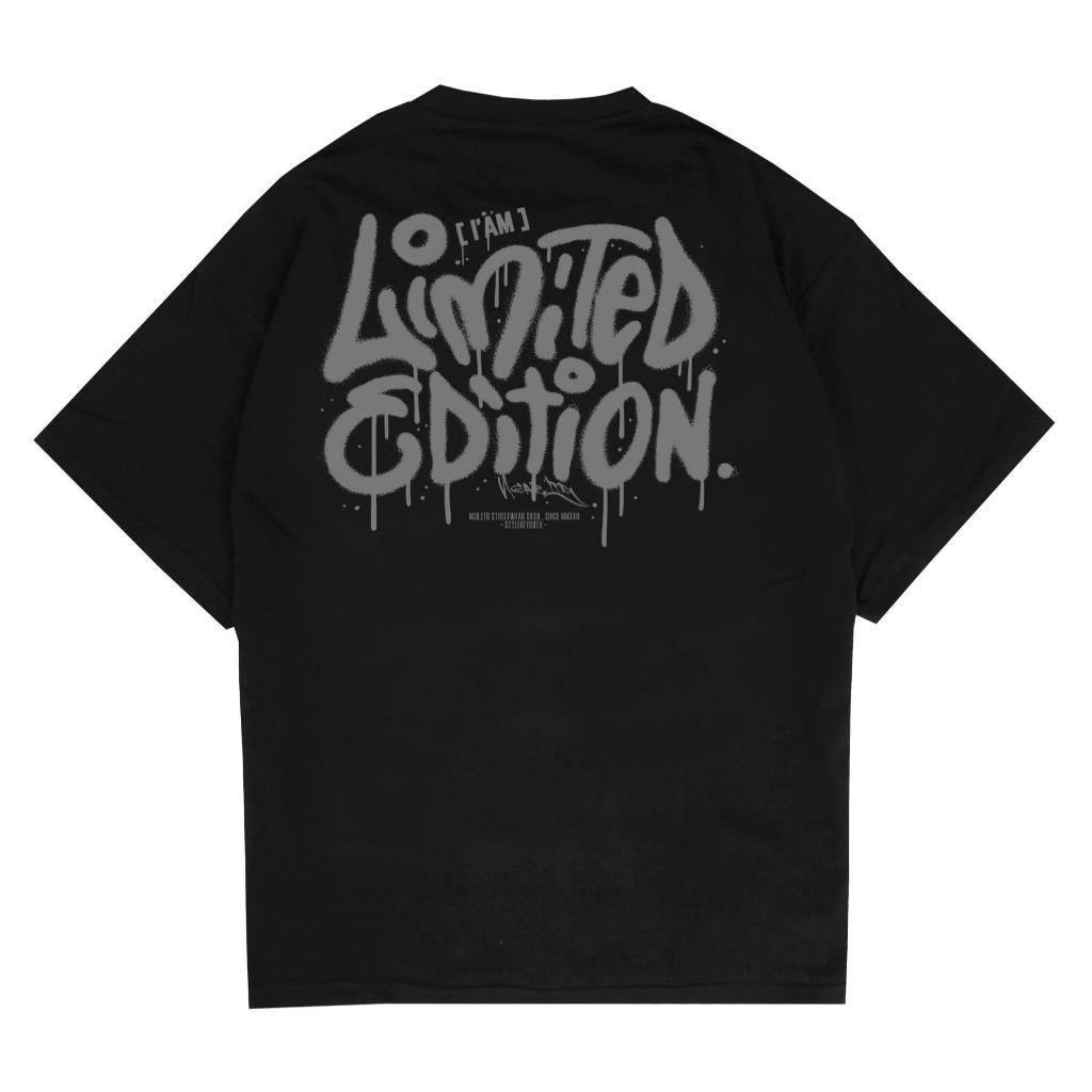 Ngab Kaos Baju Distro Oversize Limited Edition Ngab.Ltd Unisex OVZ025 Hitam Unisex Cotton Combed 30s
