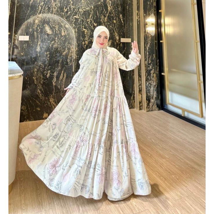 Gamis Fairy By Shella Saukia, Allsize, Warna Cream, Biru, Pink, Abu Silver Bisa COD