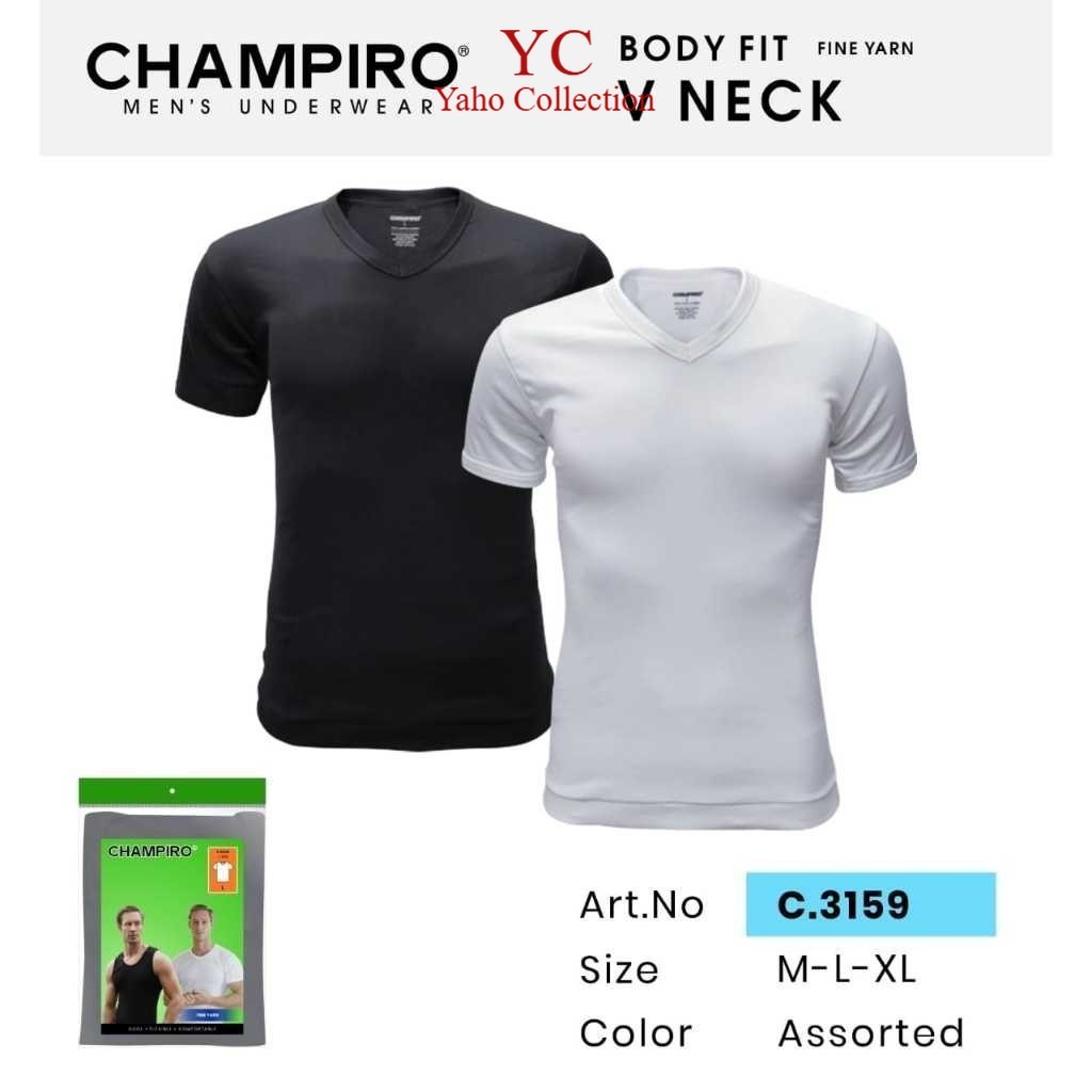 Champiro Man T-Shirt V-Neck Kaos Pria Dewasa - Kaos Oblong Dalaman Champiro  3159 Termurah