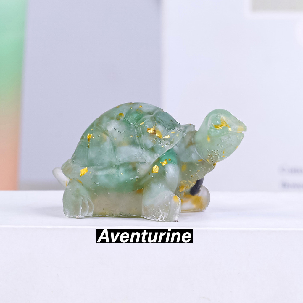 1PC Natural Crystal Stone Turtle Statue Reiki Stone Tortoise Figurine Amulet Fengshui Sculpture for 