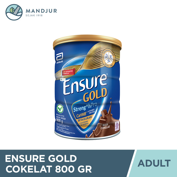 Ensure Gold Cokelat 800 Gram - Susu Penambah Nutrisi Dewasa Rendah Laktosa
