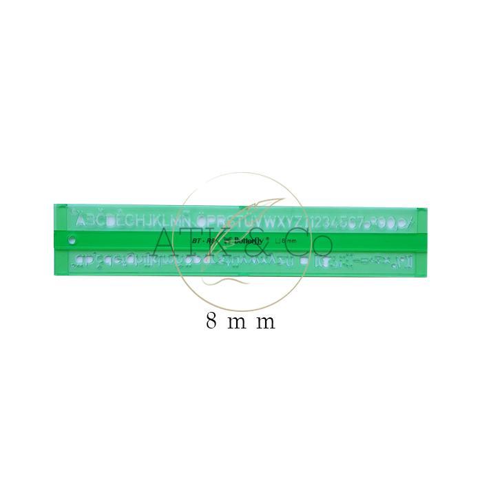Mal Cetakan Huruf Butterfly 8mm BT-R8 - Penggaris Teknik Letter Template Mall Sablon 8 mm