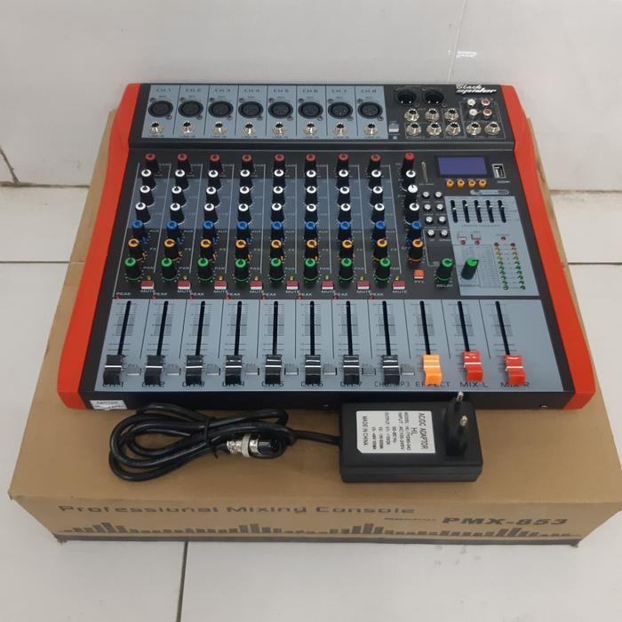 MIXER 8 CHANNEL BLACKSPIDER USB BLUETOOH EFFECT VOCAL 99DSP ORIGINAL
