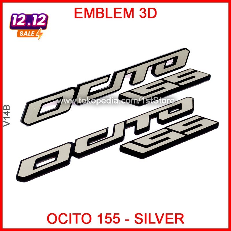 EMBLEM OCITO 155 SILVER 3D LOGO STIKER MEREK YAMAHA NMAX VIETNAM BADGE BODY V1 V2 V3 V4 ALL NEW OLD 