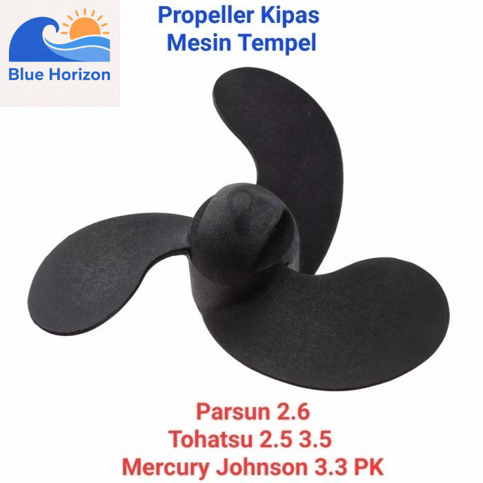 Propeller Kipas Mesin Tempel Tohatsu 2.5 3.5 Mercury Johnson 3.3 PK ( 7.4 x 5.7 )