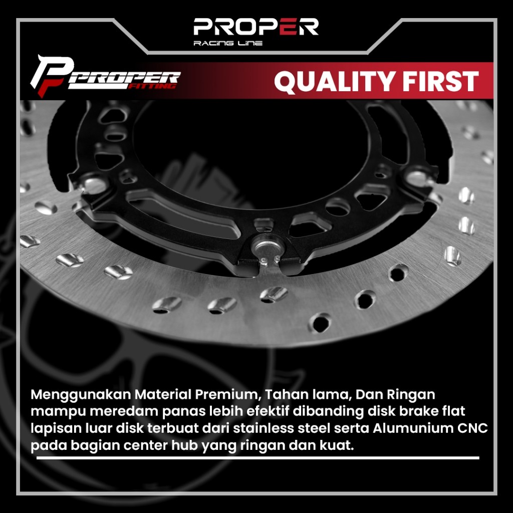 PROPER FITTING FLOATING - DISK BRAKE PIRINGAN CAKRAM BEAT 220MM