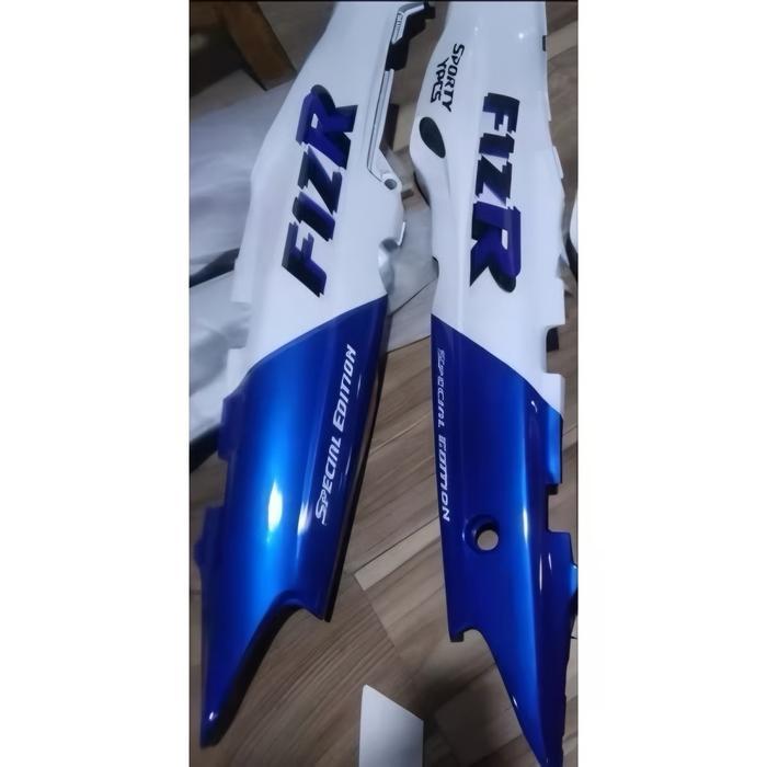 COVER BODY BELAKANG YAMAHA FIZ R FIZR F1ZR MARLBORO BODI FIZR FIZ R F1ZR PLUS STRIPING BIRU PUTIH