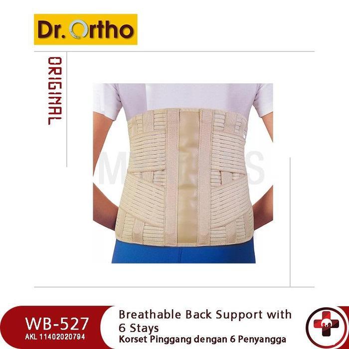 KICKVIBE Dr. Ortho Korset Pinggang Lumbar Support WB-527 dengan 6 Penyangga Bahan Bernapas dan Elast