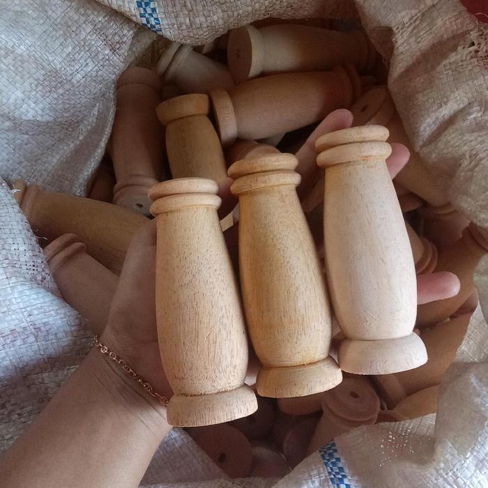 Pion Hiasan sangkar PCMI/PLECI/BURCIL Bahan Kayu jati, Full halusan KA33