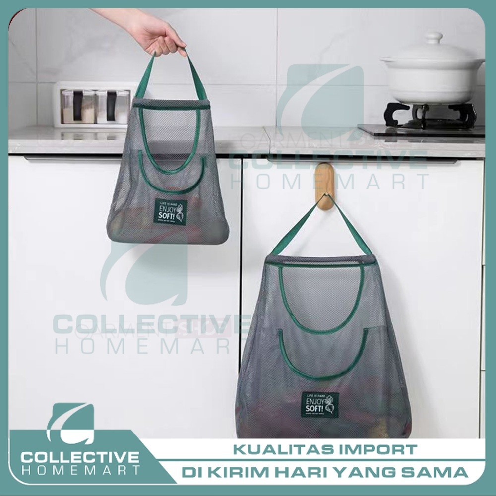 Keranjang Bawang Gantung Tempat Bawang Gantung Estetik Tas Jaring Belanja Sayur Buah Multifungsi [ C
