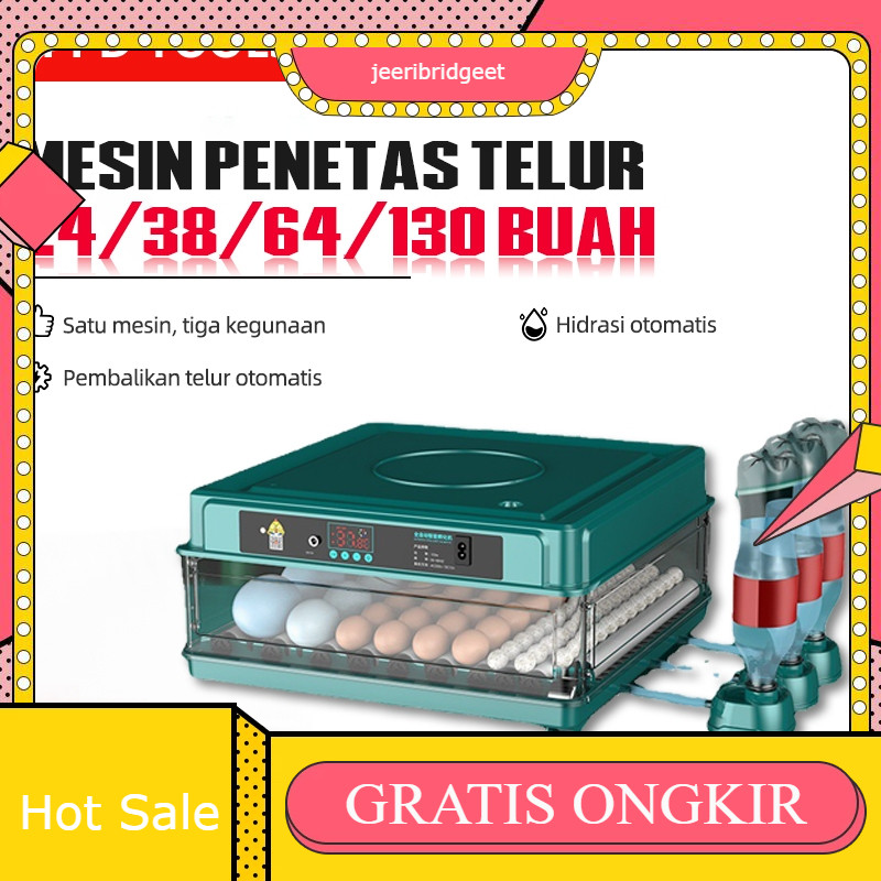 PPD 130 Buah, 64 Buah, 38 Buah, 24 Buah Inkubator Otomatis Penuh Inkubator Ayam Cerdas Tempat Tidur 