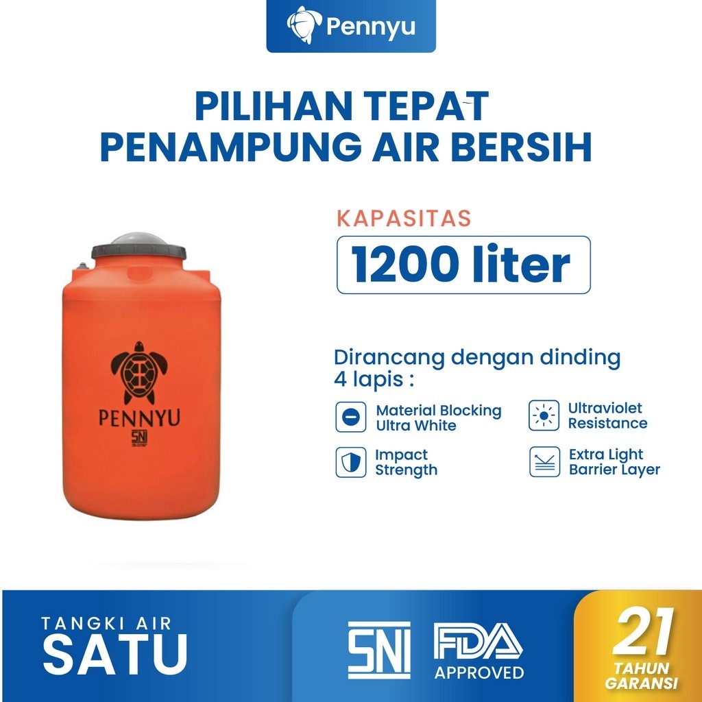 Tandon Air PENNYU 1200 liter / Tangki / Toren Air - Tandon air murah berkualitas