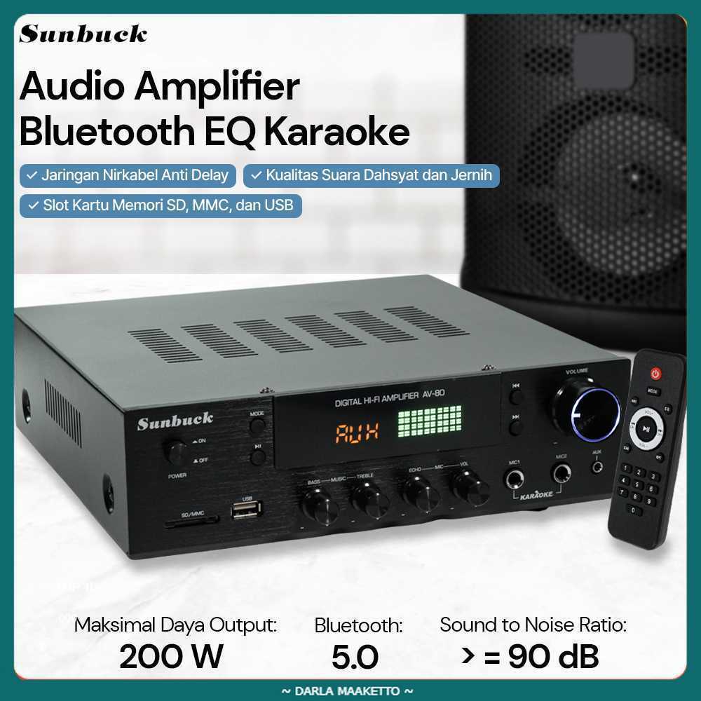 Sunbuck Audio Amplifier Bluetooth EQ Karaoke FM Radio 200W - AV-80