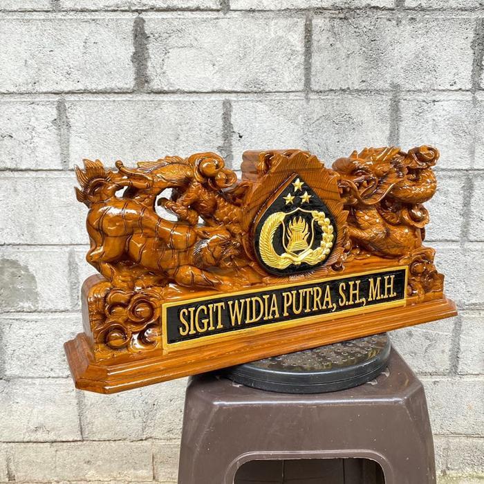 Papan nama naga / papan nama ukiran / papan nama meja custom EA5454