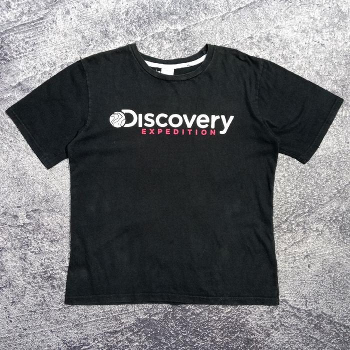 T shirt kaos pria DISCOVERY EXPEDITION hitam casual murah size M