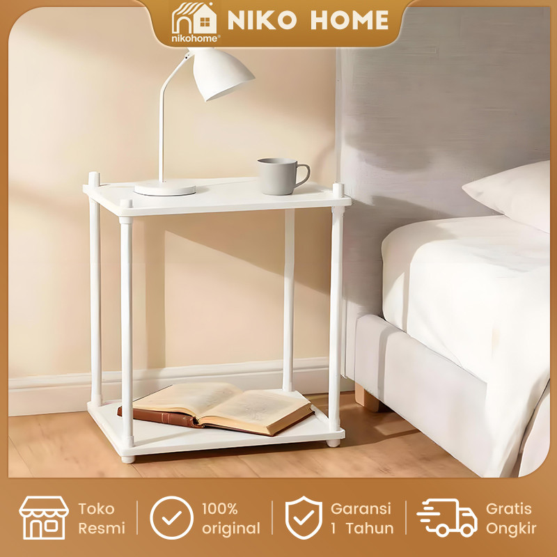NIKOHOME Meja Nakas Kamar Tidur Minimalis Modern untuk Ruang Tidur Anda