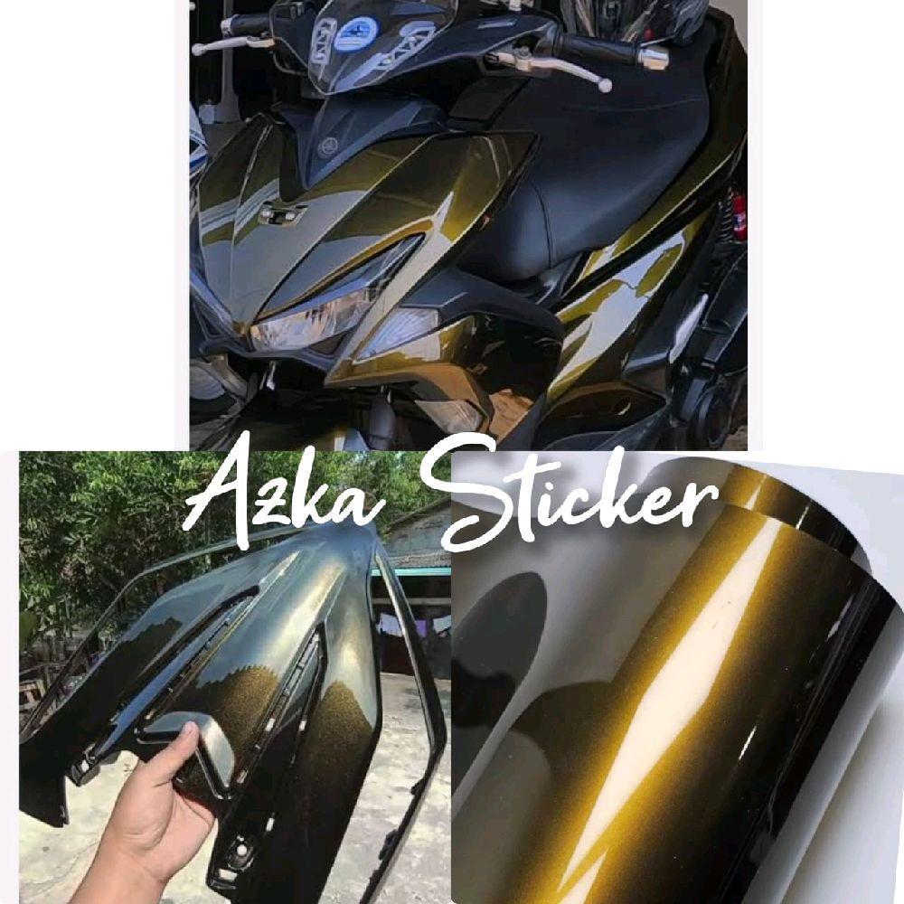 Skotlet Stiker Motor Hitam Lembayung gold Skotlet stiker Moonligh gold premium