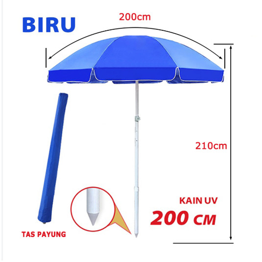Payung Tenda - Payung Pantai - Payung Taman Uk 200cm