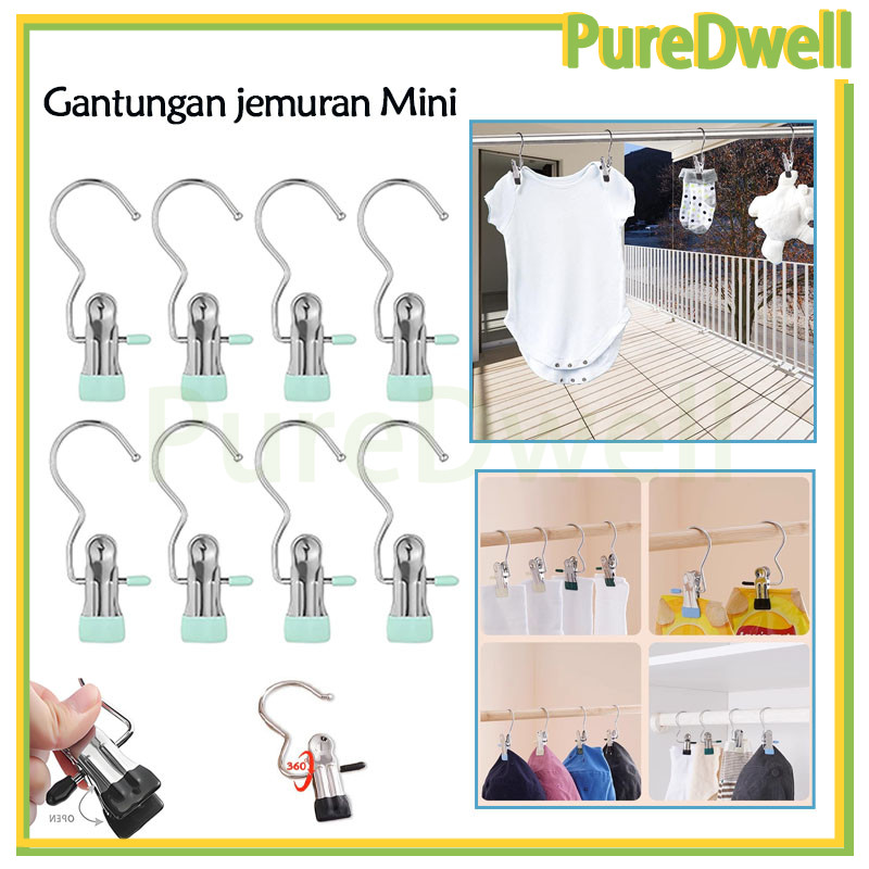 jepit gantungan jemuran mini serbaguna gantungan baju jepit besi /jepit gantungan kecil multifungsi/