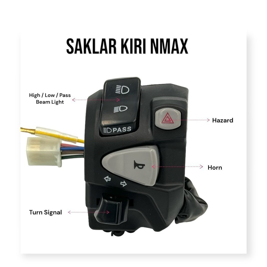 KR Saklar Variasi KIRI NMAX Tombol Pass lampu/HAZARD KLAKSON Dan SEIN