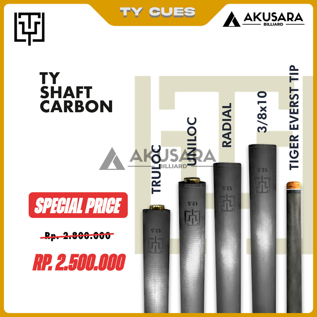 Shaft Fury TY Shaft Carbon Diameter 12.5 New Low Deflection Shaft