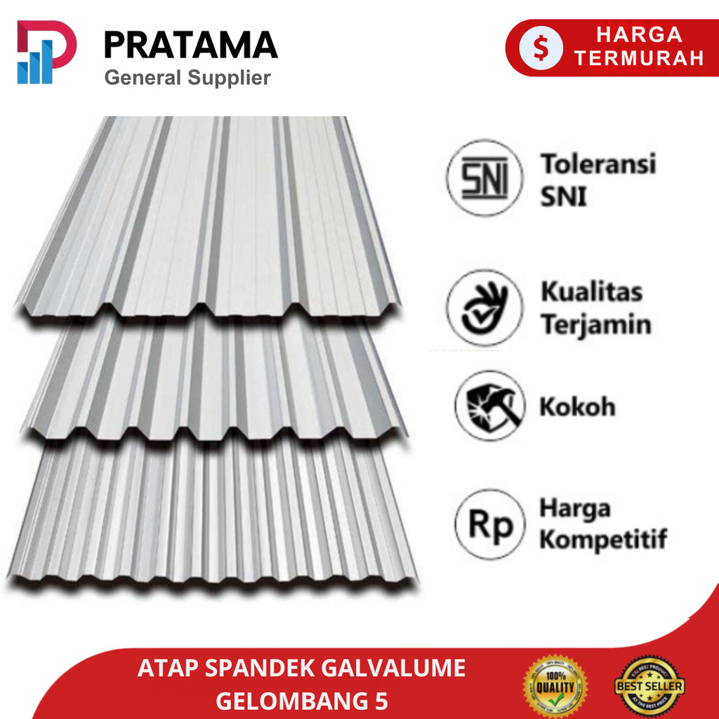 KR 5 Atap Spandek galvalume 750 0,40mm x 3M 4M 5M 6M | Spandek Zincalume 0.40mm