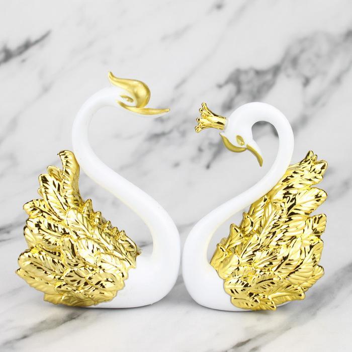 Vixplorn Pajangan Sepasang Angsa/Sepasang Angsa Gold /Plastik Silver Hiasan Flaminggo Pajangan Angsa