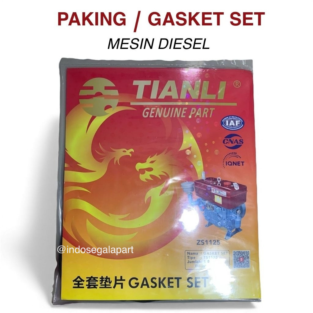 S1125 Paking Set Komplit (TIANLI ASLI) Mesin Diesel Dongfeng S1115 S1130 S1133 23pk 28pk 30pk 33pk