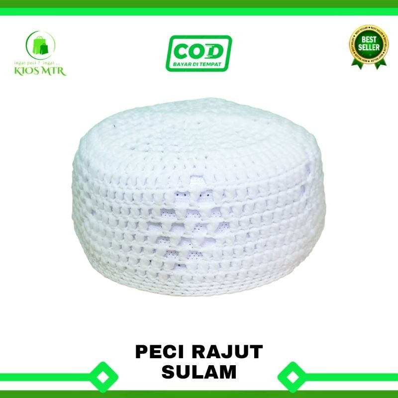 Peci Rajut Sulam Handmade - Kopiah Tangan Motif Unik