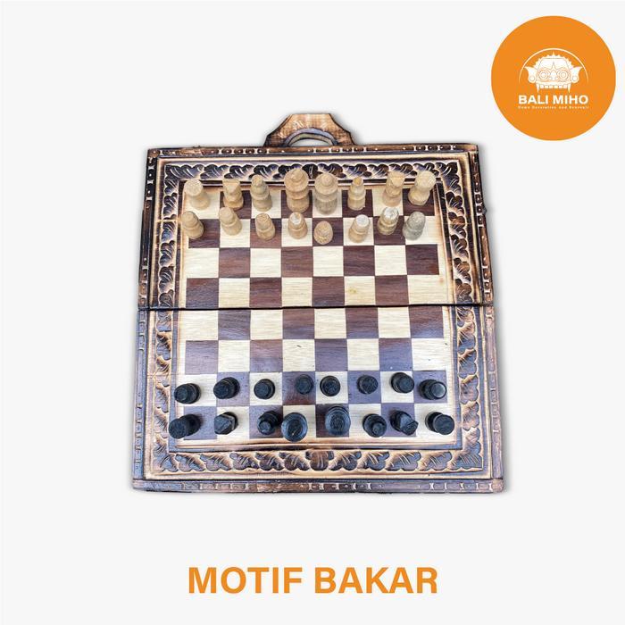 PAPAN CATUR BALI/CATUR UKIR/CATUR LIPAT/CATUR KAYU/UKIR - BAKAR, Pion Bali