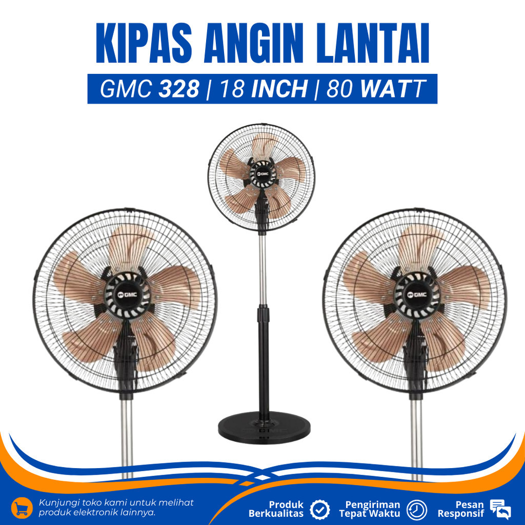 KIPAS ANGIN BERDIRI 18 INCH GMC 328 STAND FAN 18 INCH KIPAS ANGIN LANTAI BALING BESI KIPAS BERDIRI