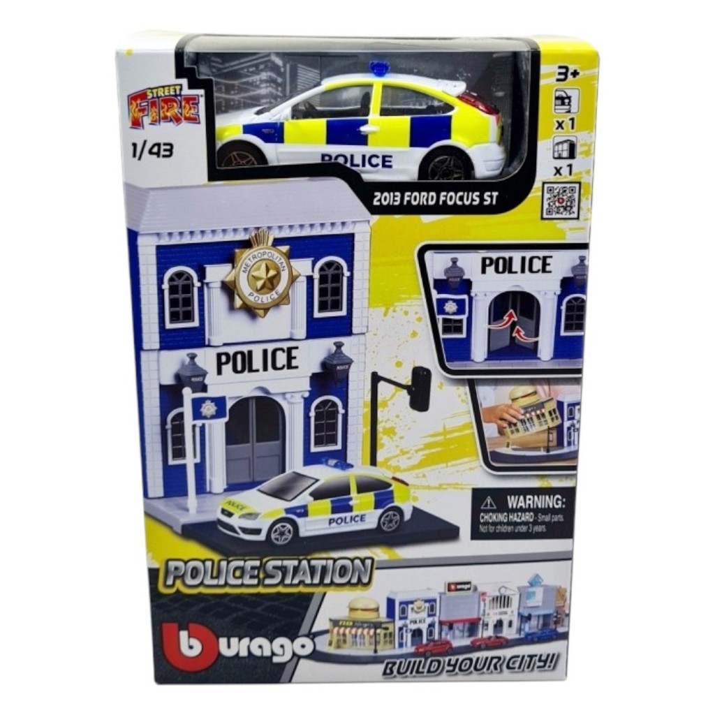 Bburago Build Your City Street Fire Polica Station