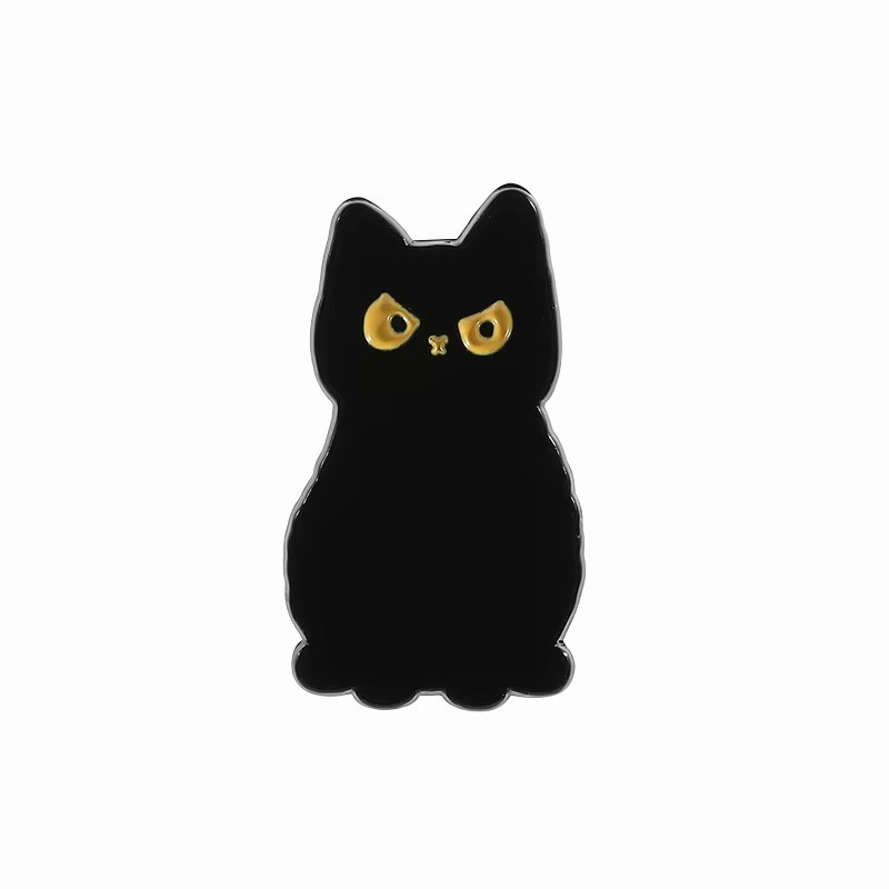 Burn Madafaka Black Cat Enamel Pins Cute Knife Kitty Brooches Custom Dice Chomp All Cats Are Beautif
