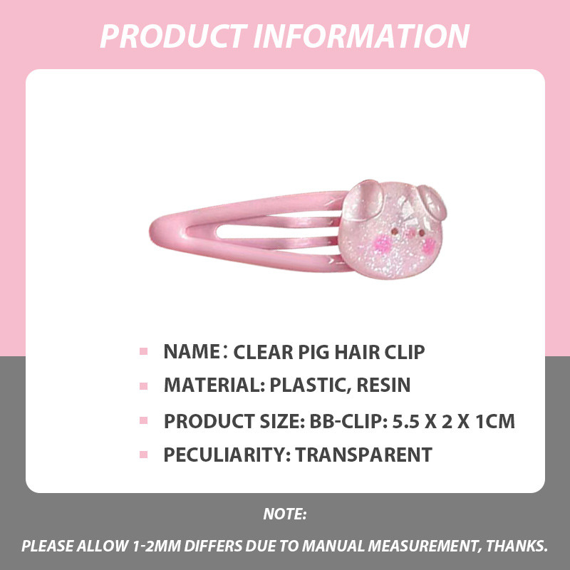 Kaiyo COD1 Jepitan Rambut Lucu Manis Transparan Jepitan Rambut Babi Serbaguna Ekor Kuda Tinggi Tali 