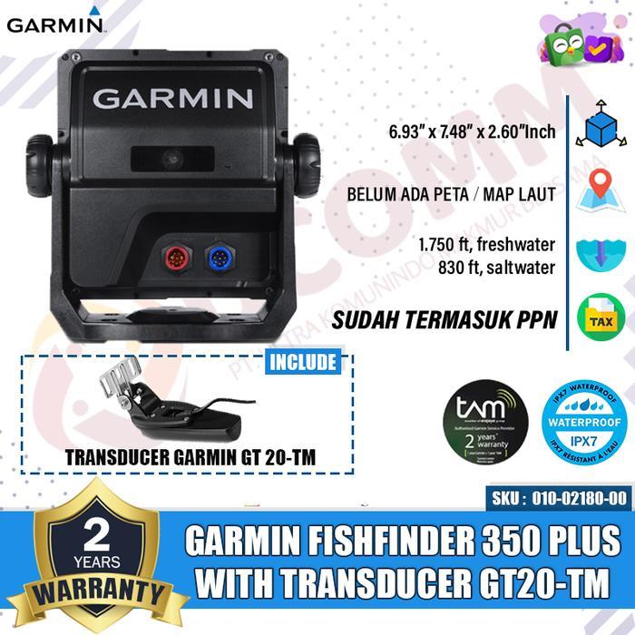 Garmin Fish Finder 350Plus With Transducer GT 20 Garmin FF 350 Plus Fishfinder 350 Sonar GT20 Origin