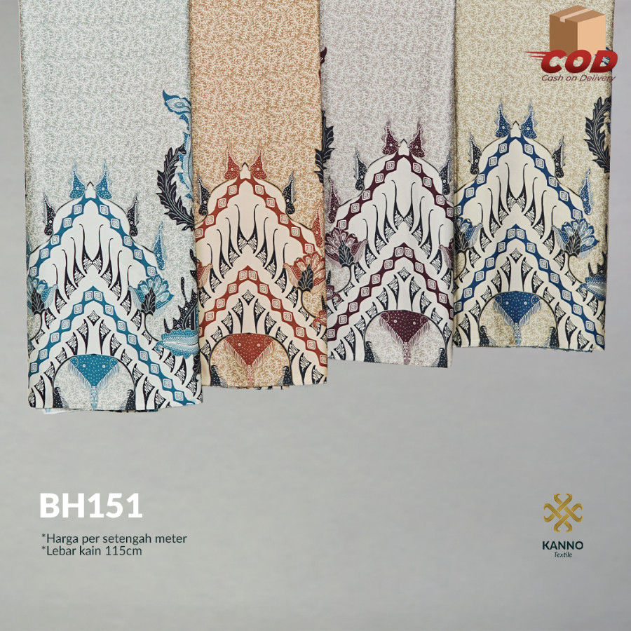 Kain Batik Halus Semi Sutra BH151 Motif Bunga Warna Hijau Mint/Coklat Susu/Mocca Kemeja Tunik Dress 