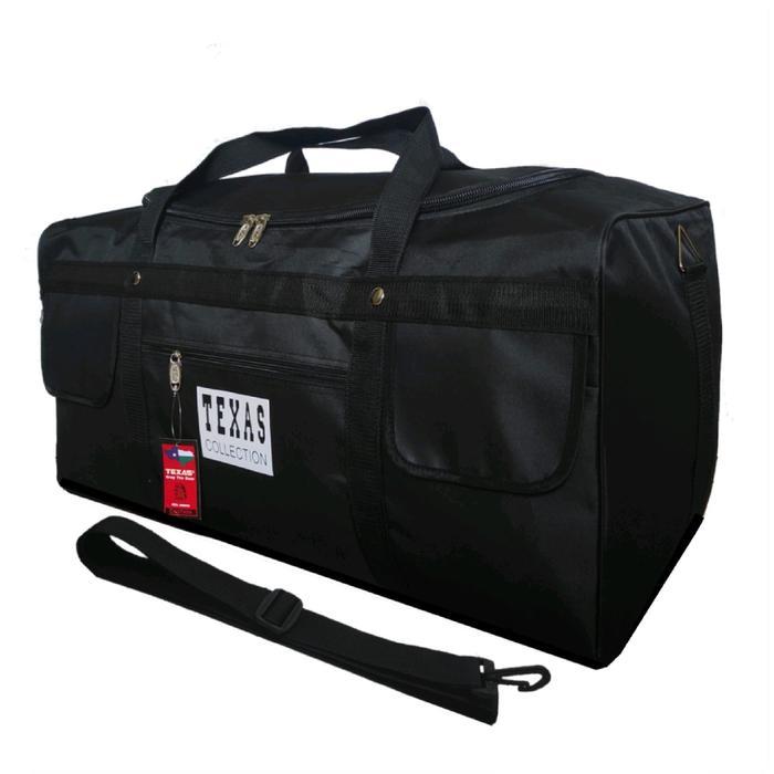 gede berkah shop Tas baju travel jumbo POLO.D TEXAS 80L Kanvas Pria wanita - TEXAS HITAM