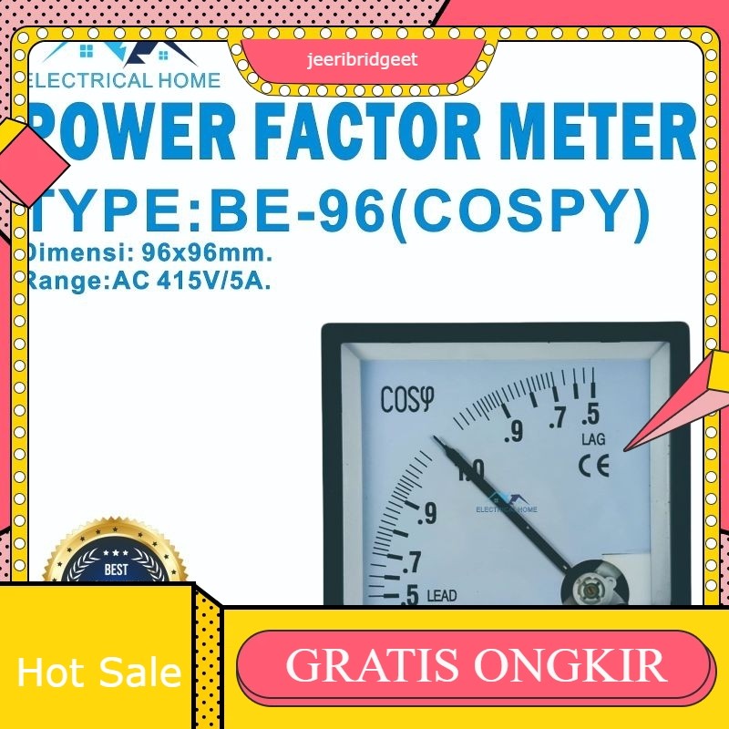 Panel Meter / POWER FACTOR METER/COSPY METER BE-96 COSPY AC 400V
