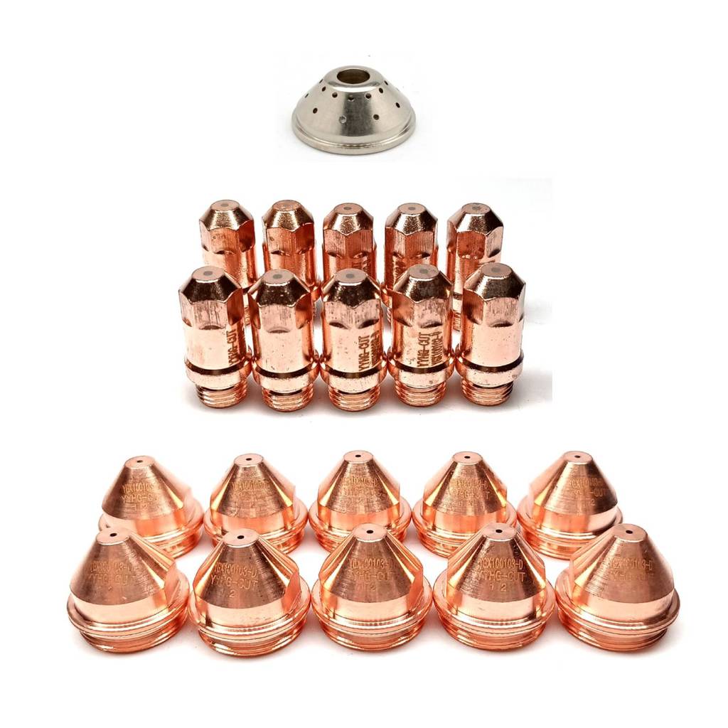 21 PCS YGX100A CNC Plasma Torch Electrode Nozzle Tip Shield YGX100 YK100 YK100H YGX100 100103 100102