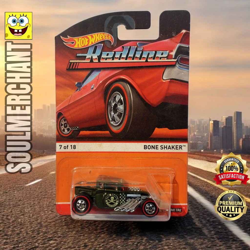 Hot Wheels Redline Bone Shaker Hitam Diecast Hotrod Car