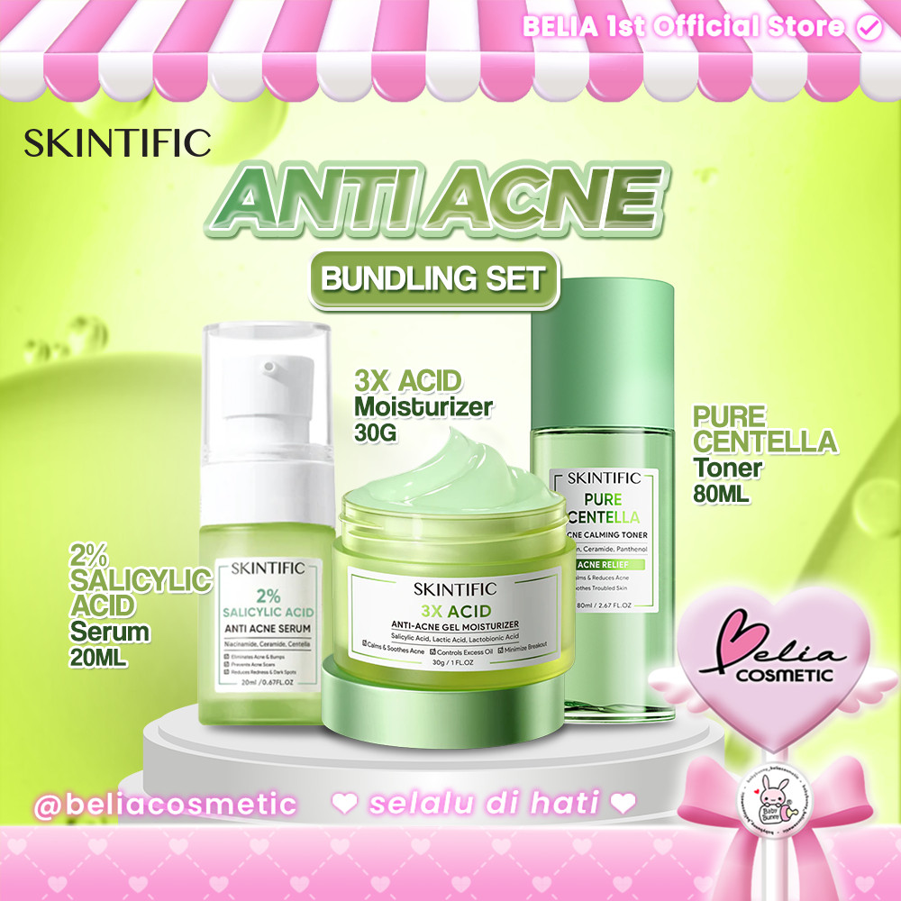 BELIA  SKINTIFIC Anti Acne Set Bundling Series | Paket Kecantikan Skintific Skincare Set