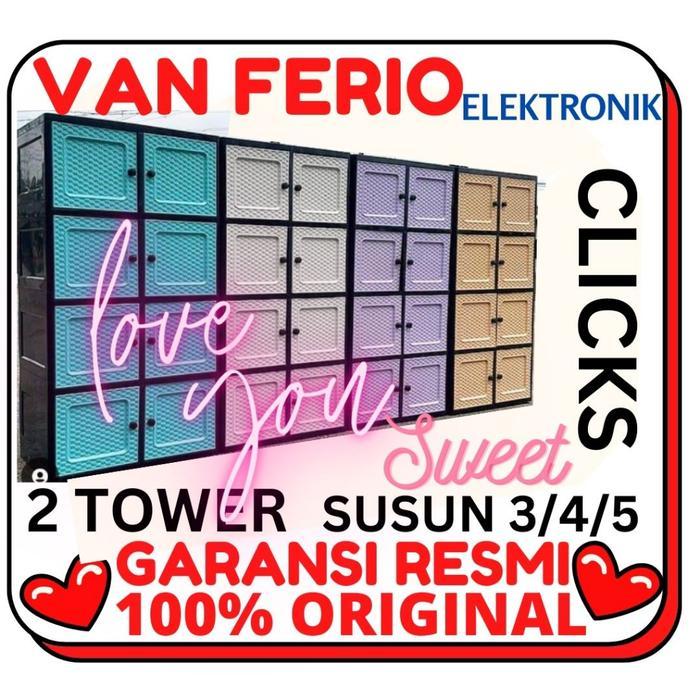Tabitha Lemari Plastik Loker Serbaguna Lemari Mini Tabitha CLICKS - 3 TOWER SUSUN 4