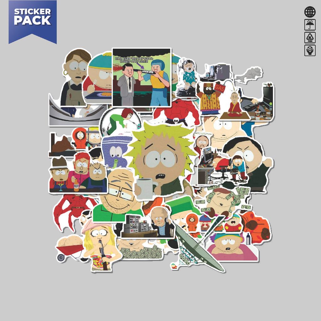 [100PCS]Stiker Pack Stiker South Park Aesthetic Vinyl Anti Air Dekorasi Sticker Laptop Buku Journal 