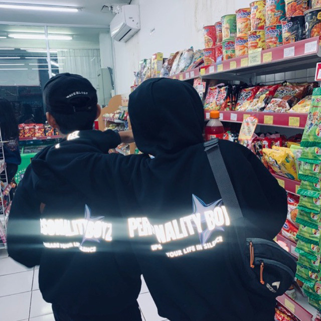 [COD] Trend Original Menyala Reflektif Rainbow Hoodie Personality Boyz/Girl 24s cotton hoodie