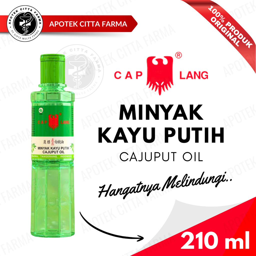 MKP Minyak Kayu Putih Cap Lang 210 ml - Meredakan Sakit Perut / Perut Kembung / Mulas / Masuk Angin 