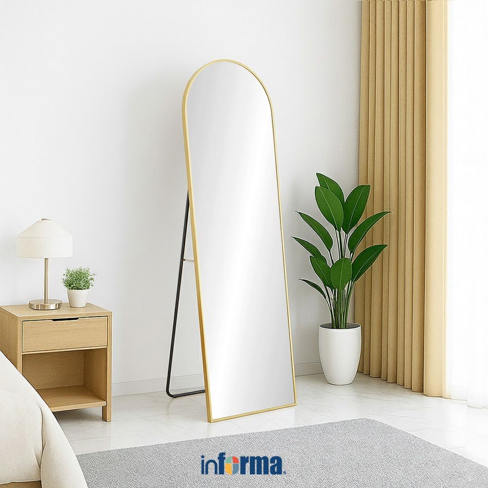 Informa 50X150 cm Cermin Lantai Arch L58 - Gold Standing Floor Mirror Kaca Berdiri Serbaguna Dengan 
