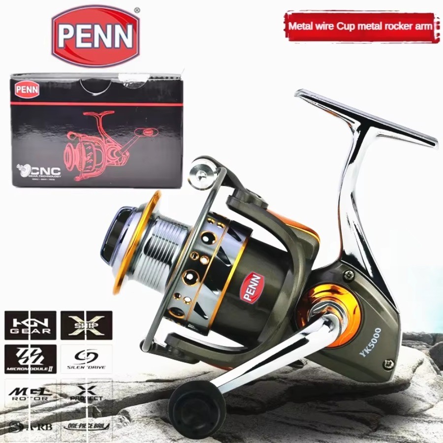 PENN All Metal  Fishing Reel 15Kg Max Drag Power Spinning Wheel Fishing Coil Shallow Spool Suitable 