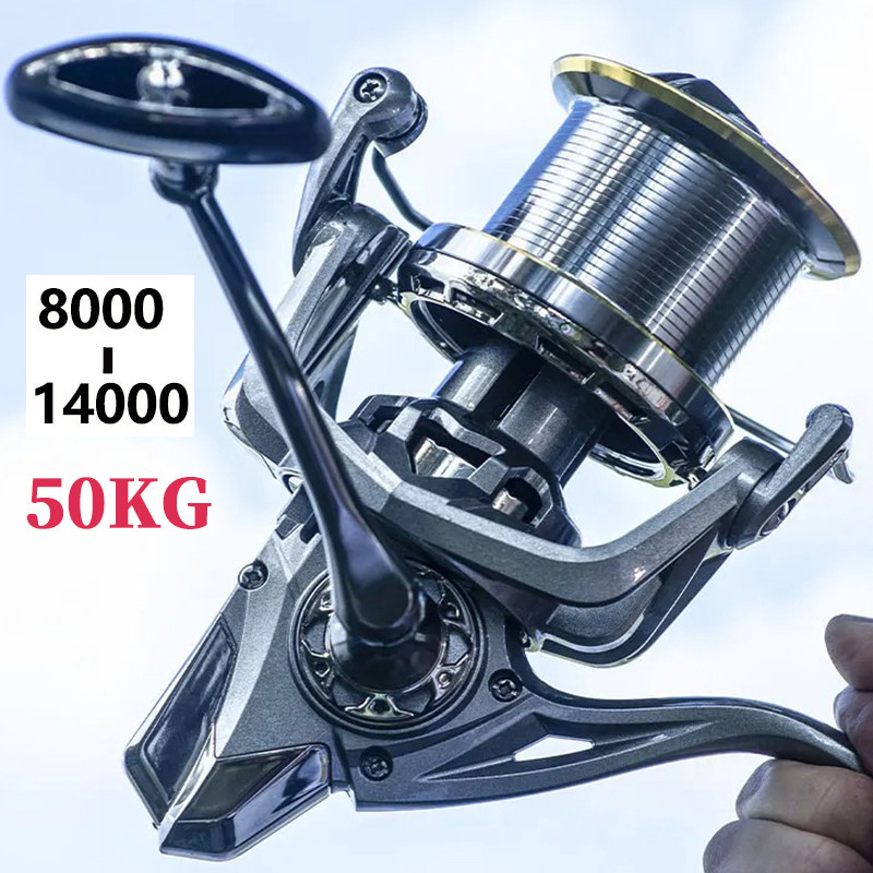 Big Spinning 50KG Fishing Reel 14000-8000 9000 10000 12000 Deep sea fishing pflueger SPINNING REEL