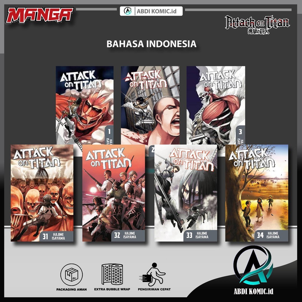 Komik Manga Attack on Titan Vol. 1 - 34 (Bahasa Indonesian)